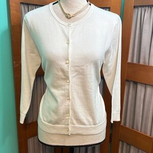 Classic White Button-Up Cardigan